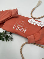 He Is Risen Embroidered Sweatshirt – Christian Easter Crewneck