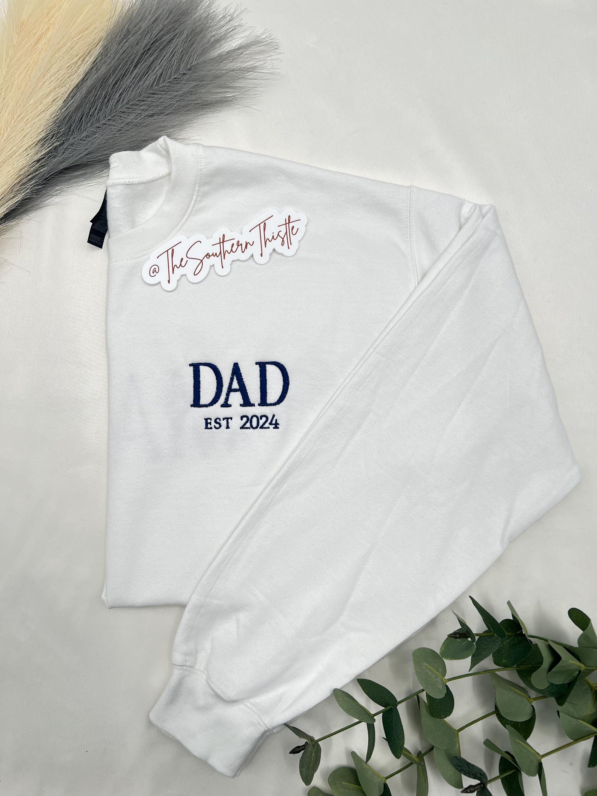 Custom Embroidered Dad Sweatshirt – Personalized Established Year
