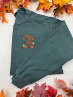 Stacked Pumpkin Embroidered Sweatshirt – Cozy Fall Crewneck