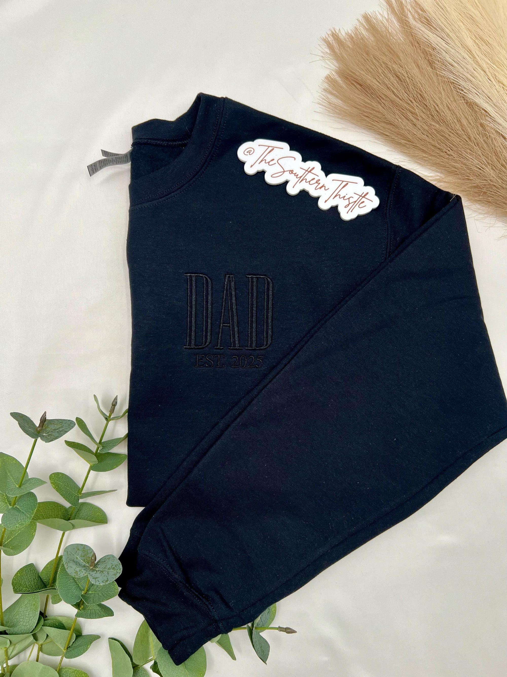 Minimalist Embroidered Dad Sweatshirt – Custom Established Year
