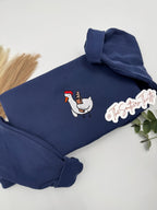 Baguette Goose Embroidered Sweatshirt – Whimsical Cozy Crewneck