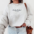 Minimalist MAMA Est. Year Sweatshirt – Custom Embroidered Crewneck for Moms