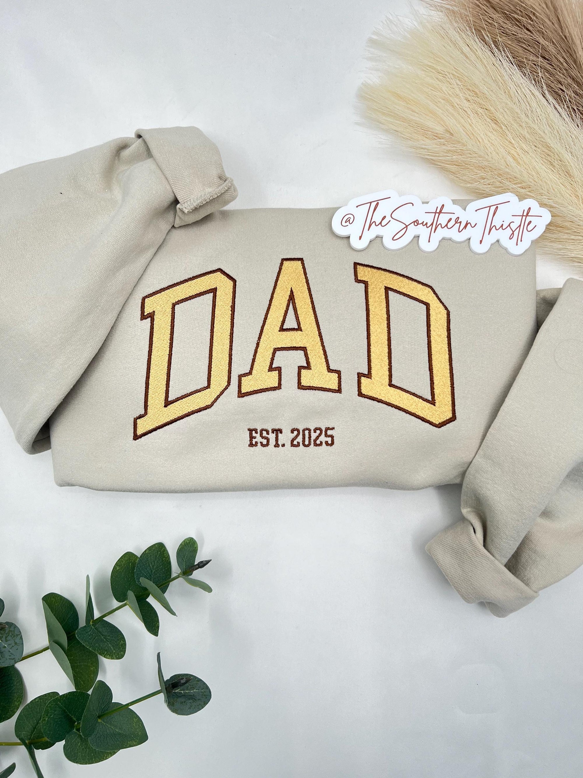Personalized Dad Sweatshirt – Custom Varsity Name & Yea