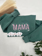 Floral MAMA Embroidered Sweatshirt – Comfort Colors Crewneck