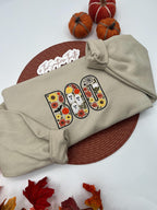 Embroidered BOO Halloween Sweatshirt – Cute Fall Pullover with Flowers and Ghosts
