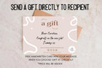 a gift card with the words, send a gift directly to recipient