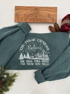Embroidered Christmas Train Sweatshirt for Family Matching - A Unique Holiday Gift