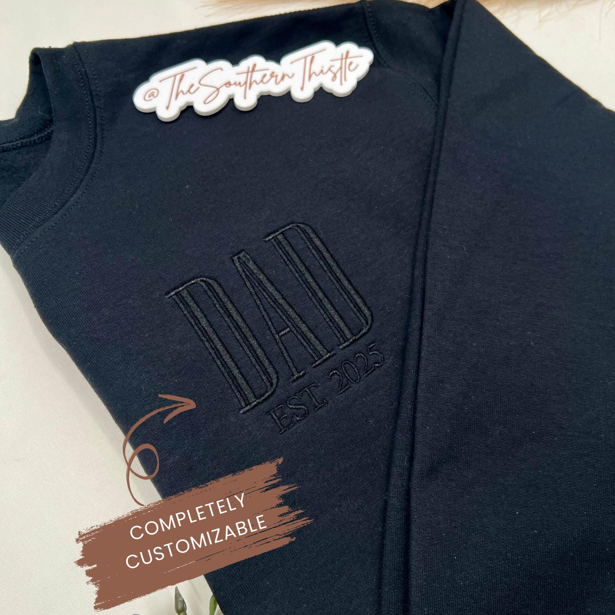 Minimalist Embroidered Dad Sweatshirt – Custom Established Year