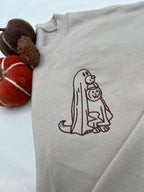 Embroidered Ghost Halloween Sweatshirt for Dog Lovers  Cute Fall Apparel