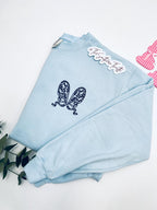 Floral Bunny Ears Embroidered Sweatshirt – Elegant Easter Crewneck