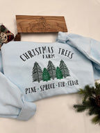 Christmas Tree Farm Embroidered Sweatshirt – Rustic Holiday Crewneck