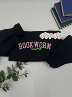 Bookworm Embroidered Sweatshirt – Cozy Reader Crewneck
