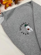 Stay Spooky Ghost Embroidered Sweatshirt – Cute Halloween Pullover