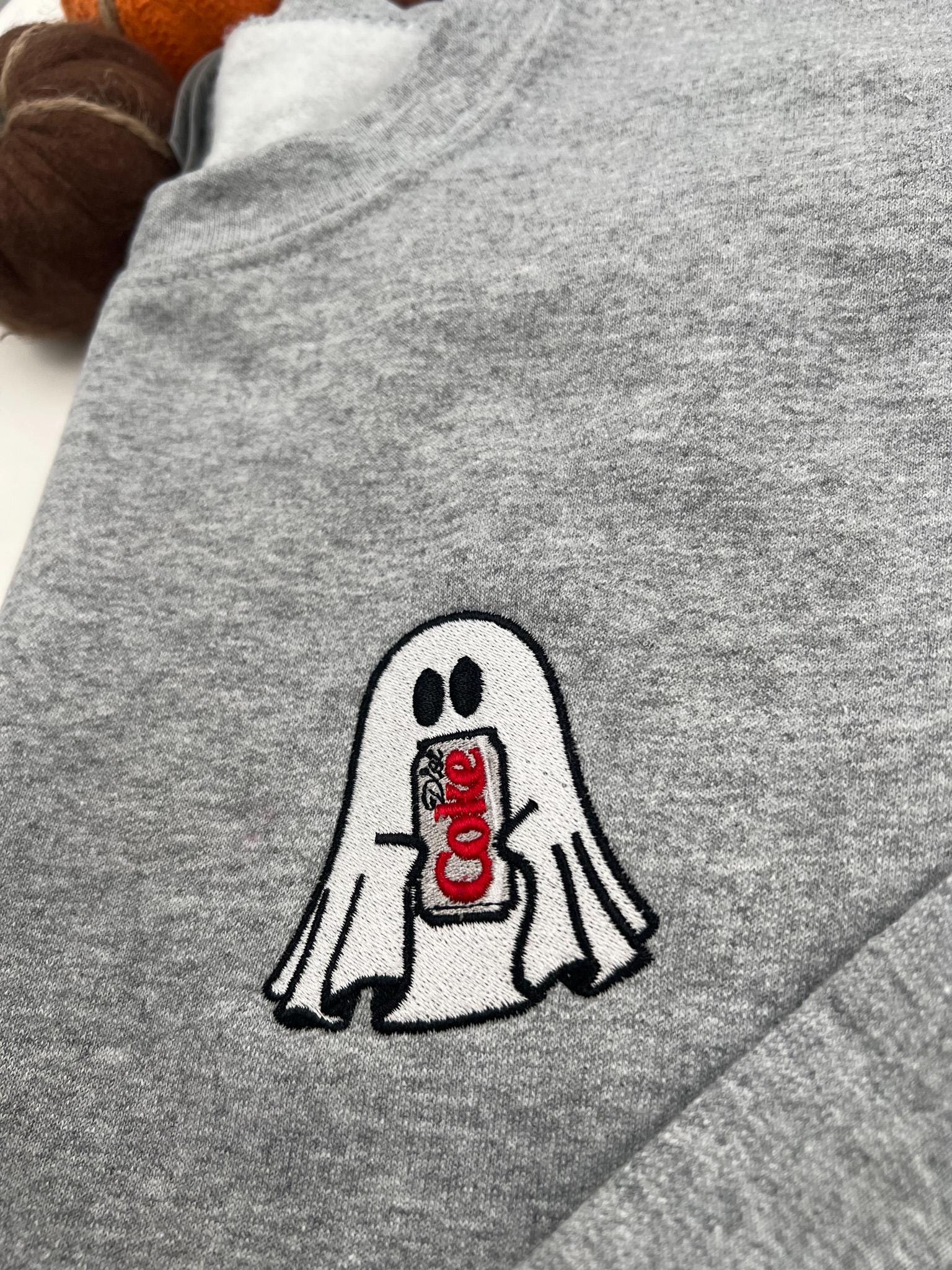 Diet Coke Ghost Embroidered Sweatshirt – Spooky Cute Crewneck