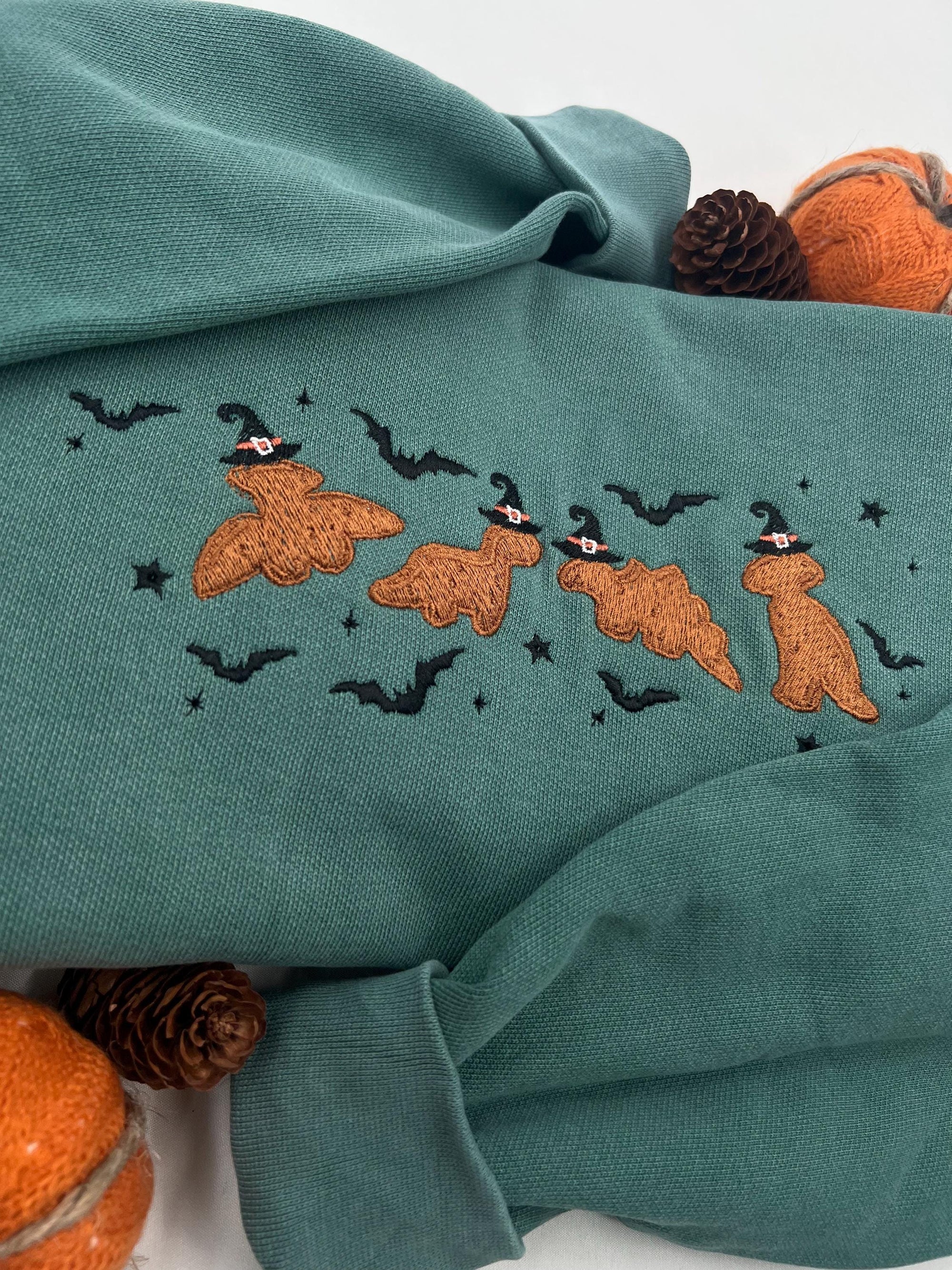 Embroidered Witch Dino Nuggets Sweatshirt – Cute Halloween Pullover