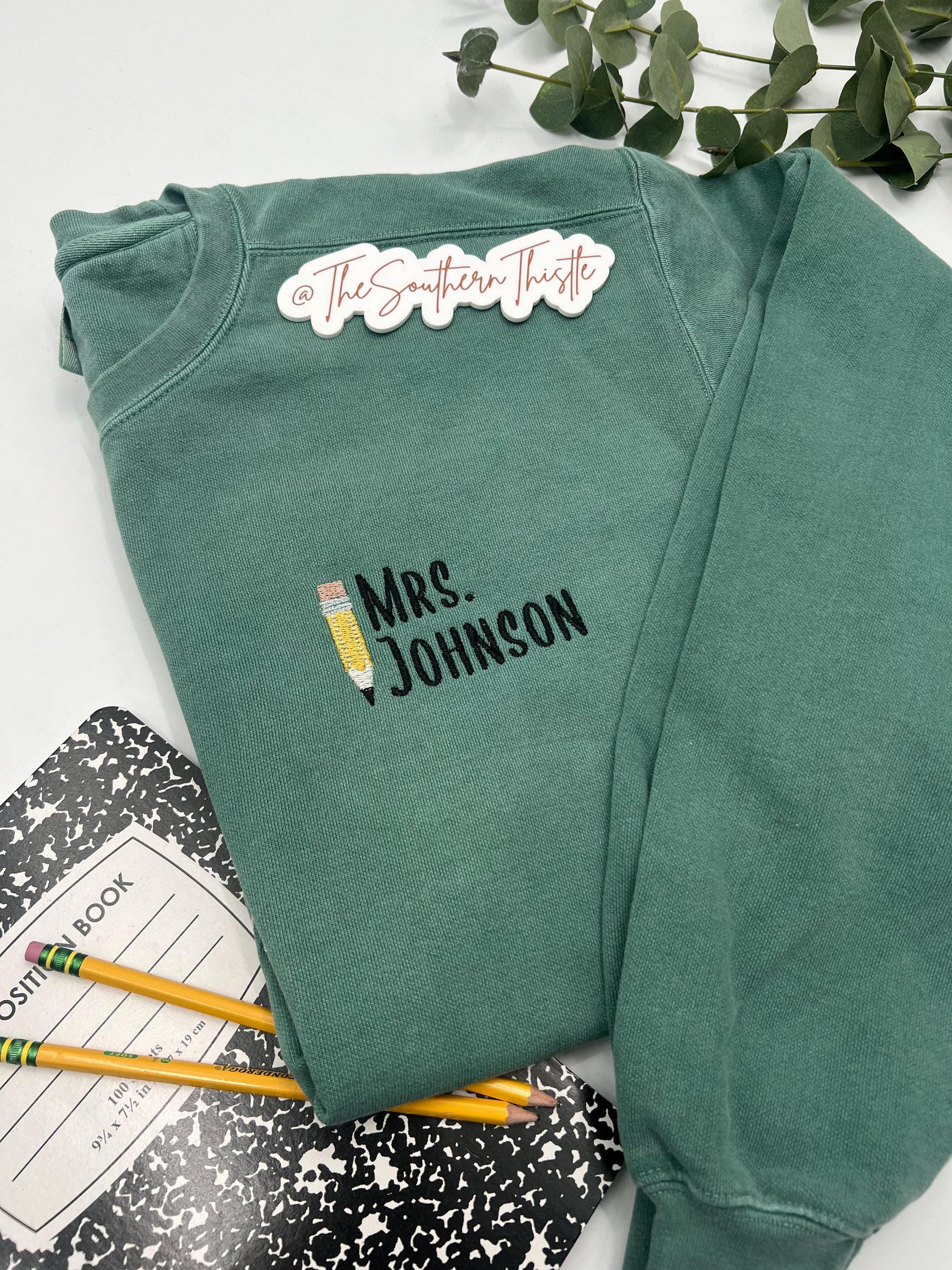 Teacher Name Sweatshirt | Custom Embroidered Crewneck | Back to School Gift | Teacher Appreciation Gift | Western Teacher Sweatshirt