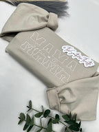 Stacked MAMA Embroidered Sweatshirt – Neutral Block Letter Comfort Colors Crewneck