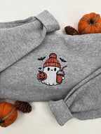 Pumpkin Latte Ghost Embroidered Sweatshirt – Cute Fall & Halloween Pullover