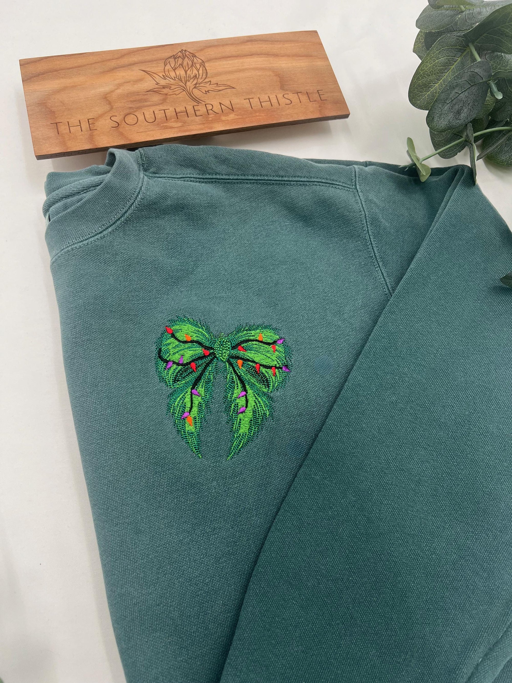 Embroidered Christmas Sweatshirt - Cozy Custom Holiday Crewneck Gift for Her
