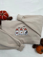 Halloween Ghost Dog Sweatshirt – Cozy Fall Pullover, Embroidered Spooky Dog Sweater, Cute Autumn Pumpkin Patch Outfit, Gift for Dog Lovers