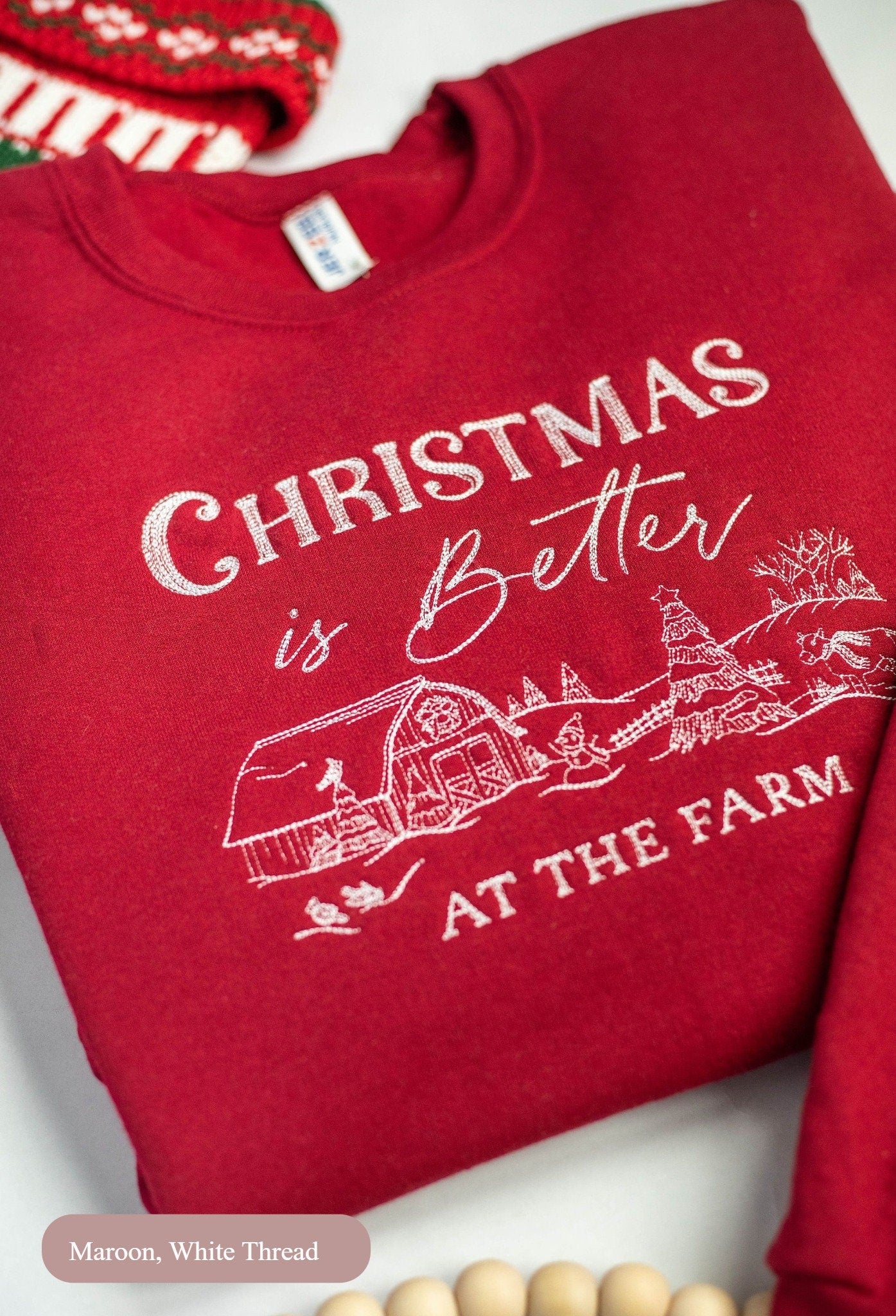 Christmas is Better at the Farm Embroidered Sweatshirt – Rustic Holiday Crewneck