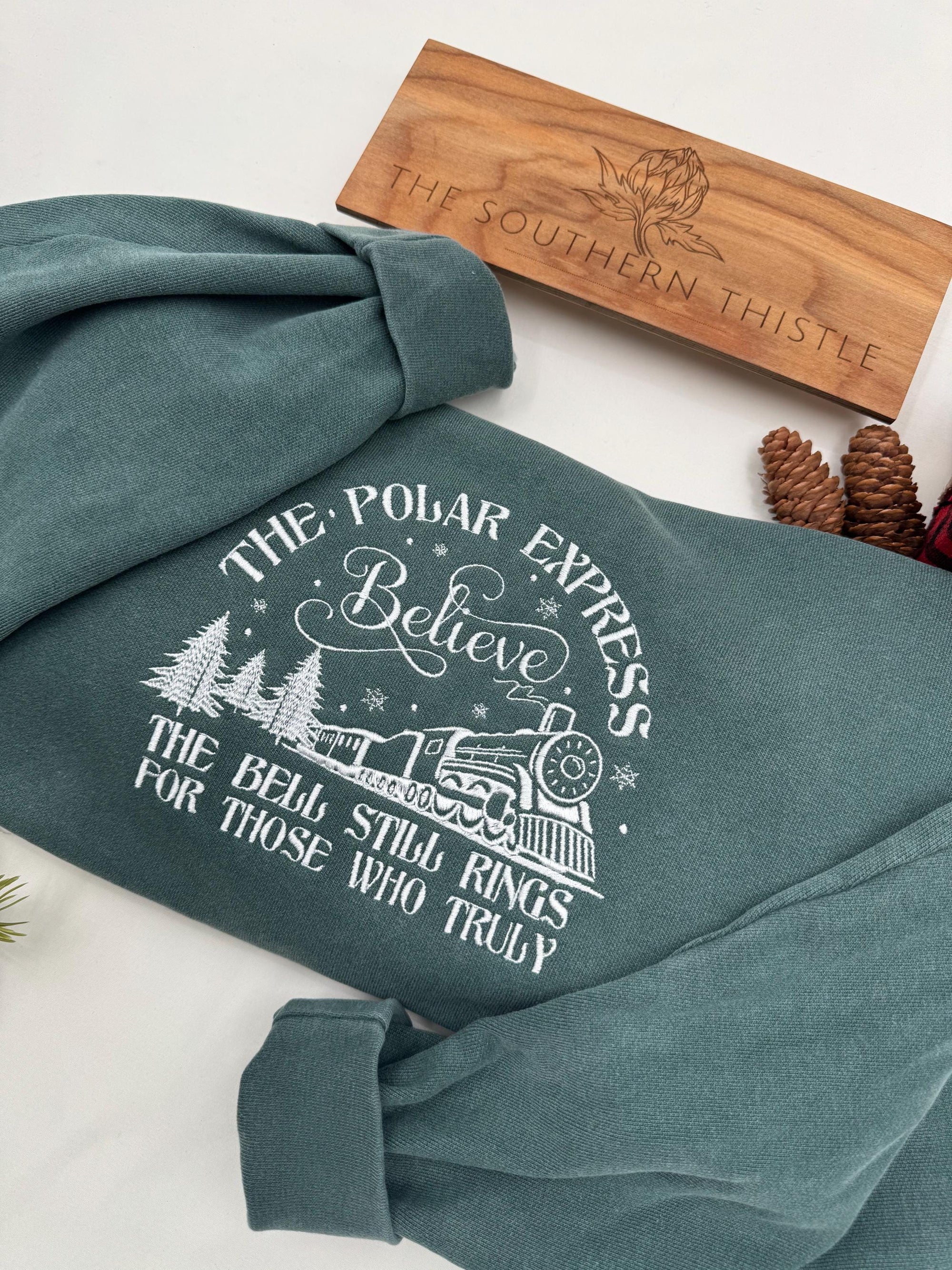 Embroidered Christmas Train Sweatshirt for Family Matching - A Unique Holiday Gift