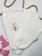 Vintage Easter Bow Embroidered Sweatshirt – Elegant Spring Crewneck