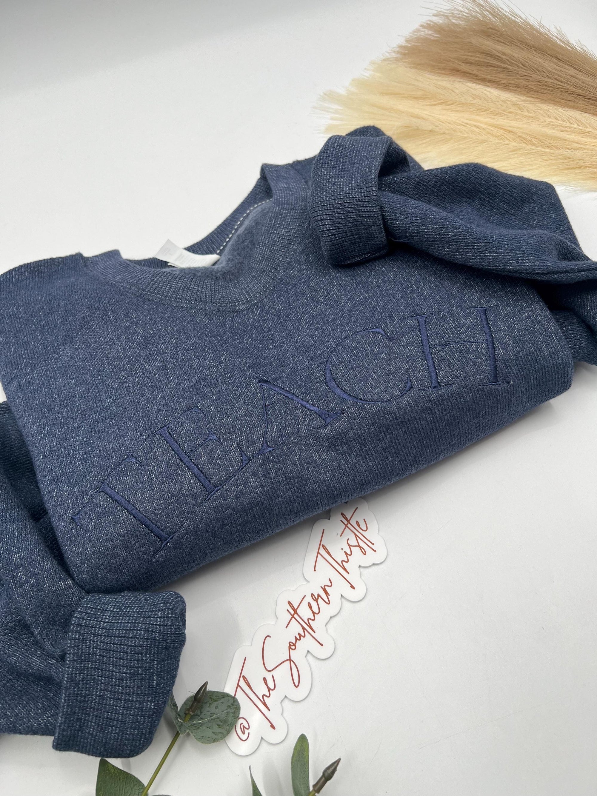 Custom Embroidered Sweatshirt - Soft Knit Fleece Crewneck | Personalized Gift