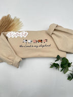 The Lord Is My Shepherd Embroidered Sweatshirt – Faith-Based Farm Animal Design