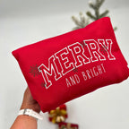 Embroidered Merry Christmas Sweatshirt - Festive Winter Sweater for Holiday Cheer