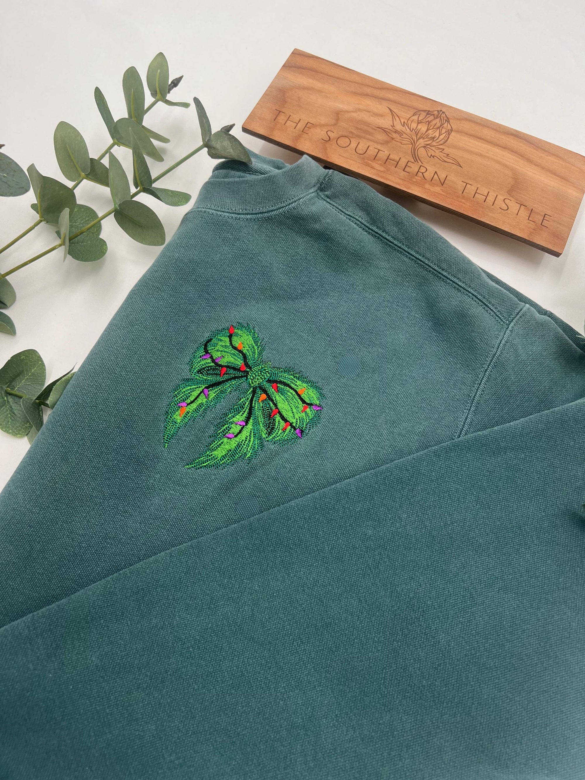 Embroidered Christmas Sweatshirt - Cozy Custom Holiday Crewneck Gift for Her
