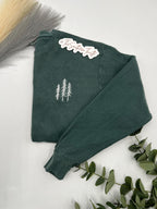 Minimalist Pine Tree Embroidered Sweatshirt – Cozy Outdoors Crewneck