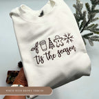 Tis The Season Sweatshirt, Christmas Sweatshirt Women, Winter Sweatshirt, Christmas Embroidered Sweatshirt, Merry And Bright Sweatshirt