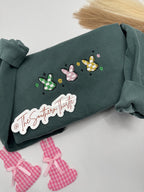 Gingham Bunny Embroidered Sweatshirt – Cute Easter Crewneck