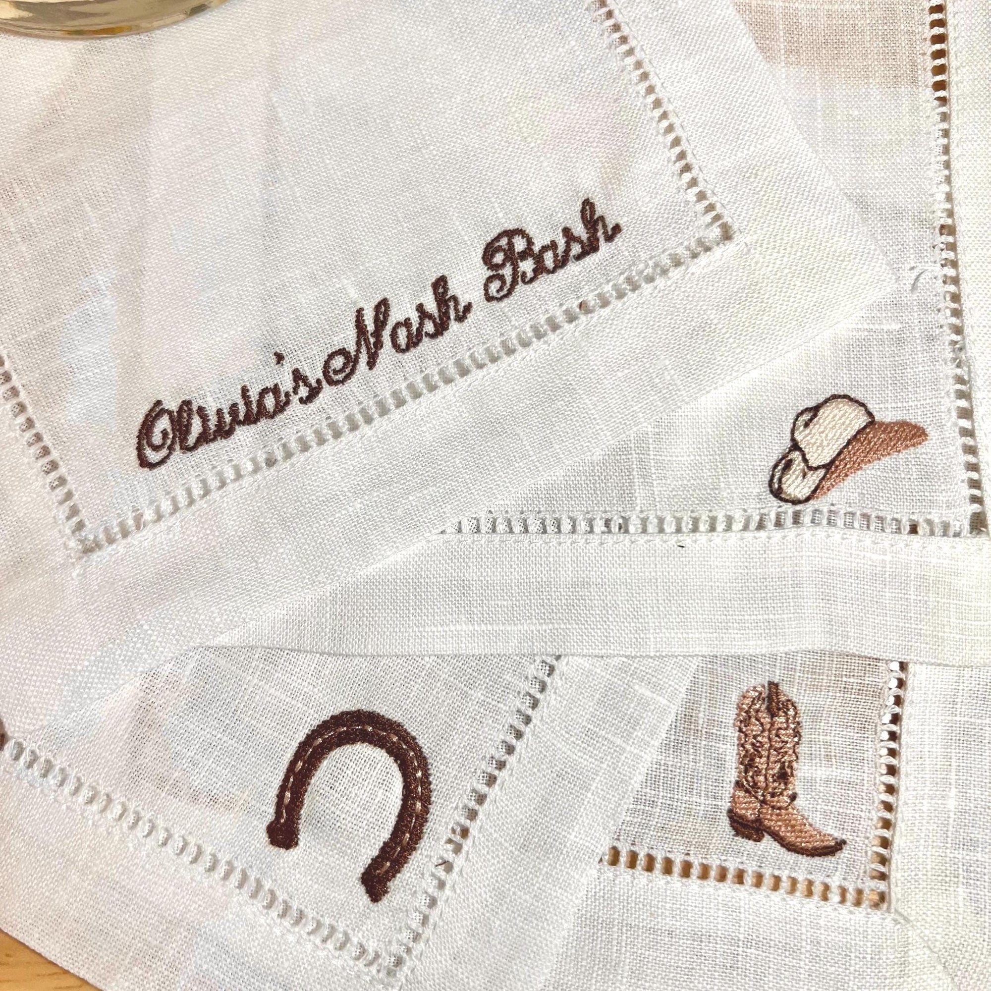 Embroidered Cocktail Napkins – Custom Linen Napkins | Personalized Wedding & Housewarming Gift