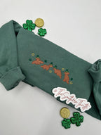 St. Patrick’s Day Lucky Dino Nuggets Embroidered Sweatshirt – Fun Festive Crewneck