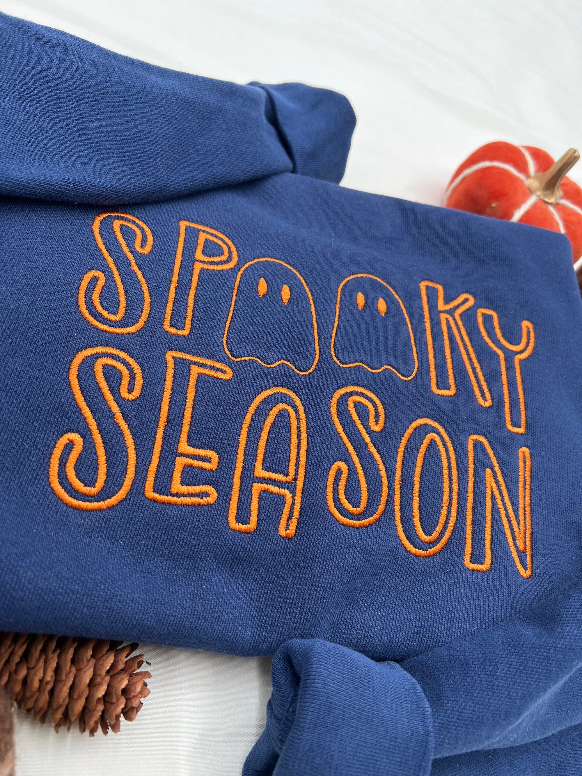 Spooky Season Embroidered Crewneck Sweatshirt – Halloween Pullover