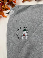 Stay Spooky Ghost Embroidered Sweatshirt – Cute Halloween Pullover