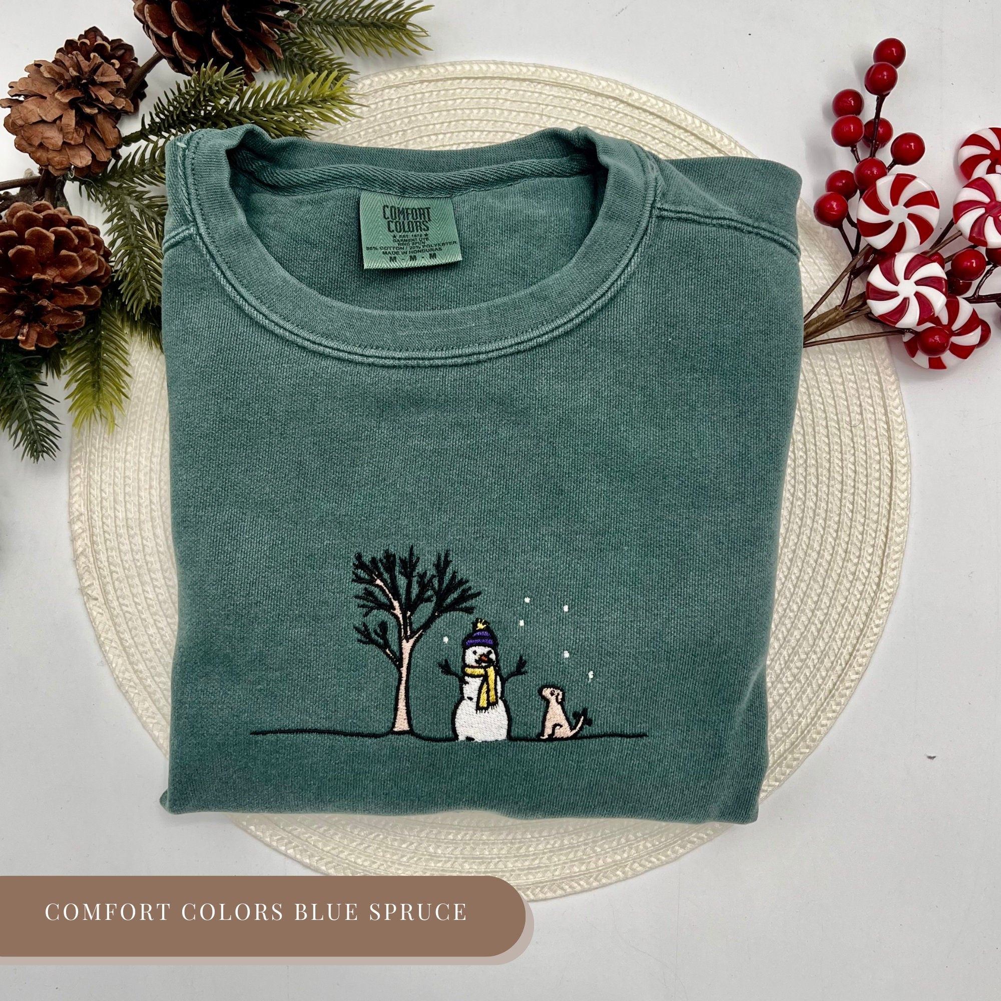 Embroidered Christmas Crewneck - Snowman T-Shirt - Vintage Snowman Graphic Tee - Snowman Sweatshirt - Christmas Sweater - Xmas Women Men