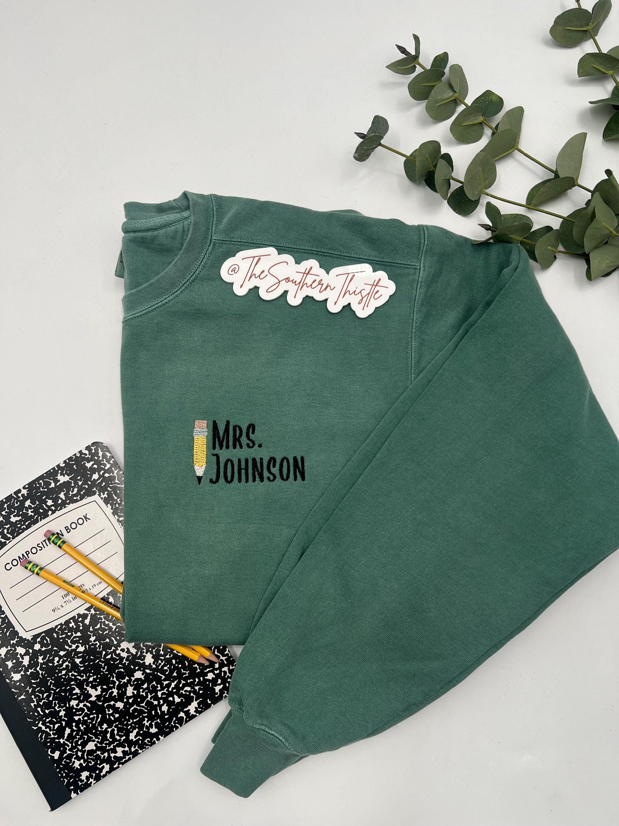Teacher Name Sweatshirt | Custom Embroidered Crewneck | Back to School Gift | Teacher Appreciation Gift | Western Teacher Sweatshirt