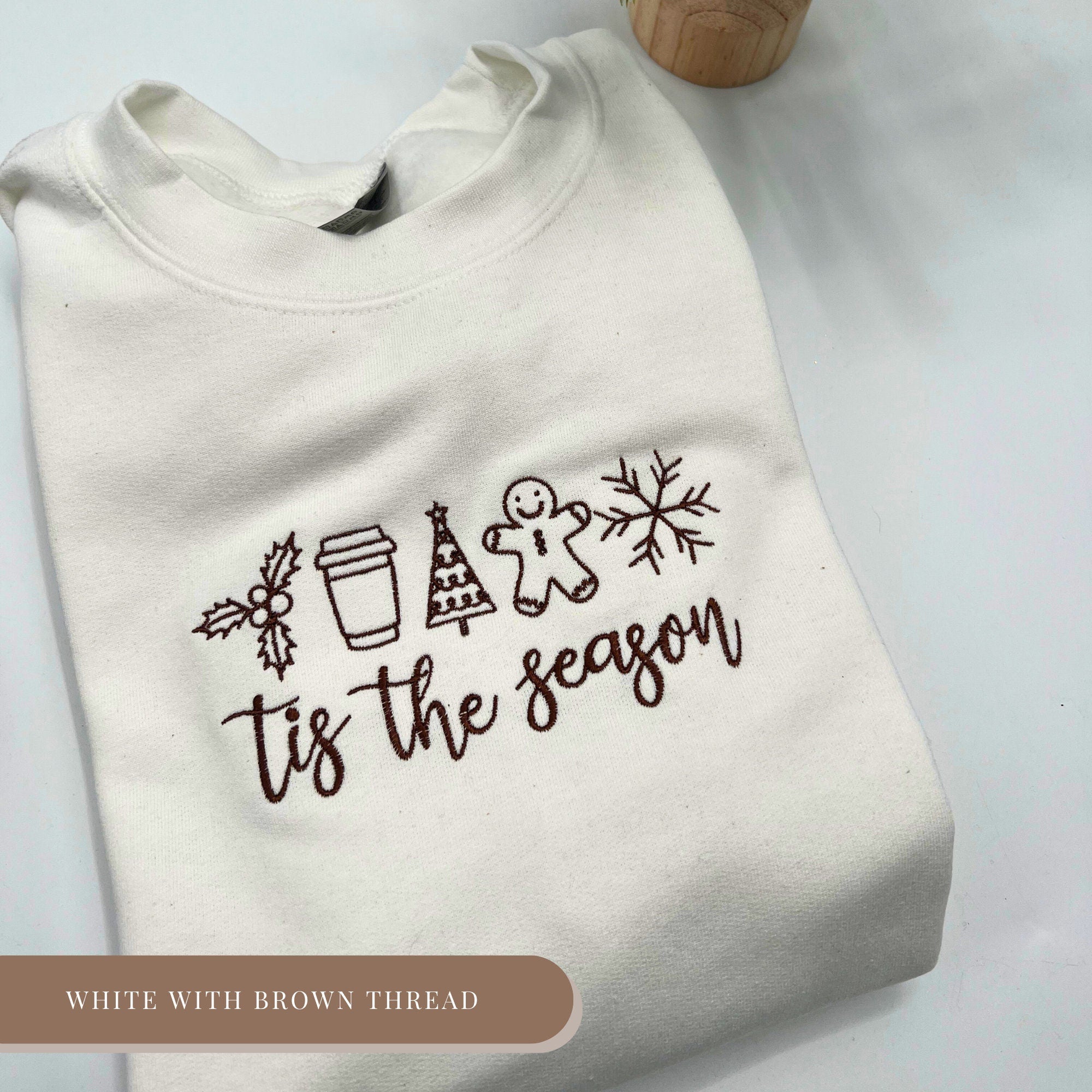 Tis The Season Sweatshirt, Christmas Sweatshirt Women, Winter Sweatshirt, Christmas Embroidered Sweatshirt, Merry And Bright Sweatshirt