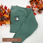 Spooky Season Embroidered Sweatshirt – Dancing Ghost with Hat and Pumpkin