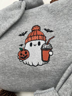Pumpkin Latte Ghost Embroidered Sweatshirt – Cute Fall & Halloween Pullover