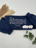 He Is Risen Sweatshirt – Christian Easter Embroidered Crewneck