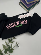 Bookworm Embroidered Sweatshirt – Cozy Reader Crewneck