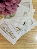 Embroidered Cocktail Napkins - Personalized Linen Napkins | Custom Name & Wedding Gifts