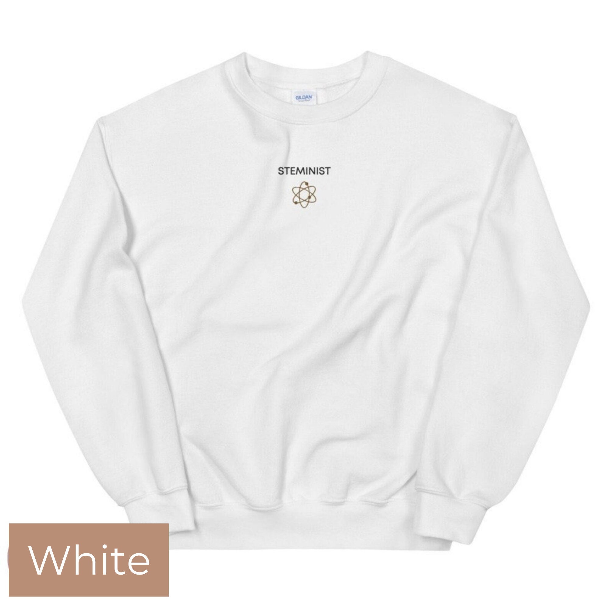 STEMinist Embroidered Sweatshirt – Science & Feminism Empowerment Crewneck