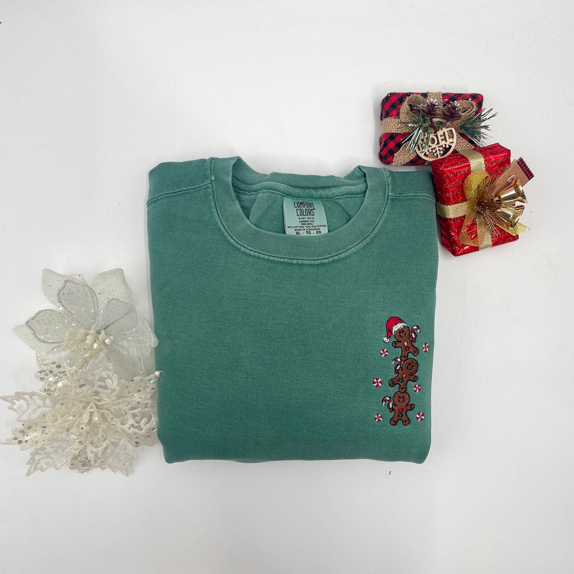 Gingerbread Cookie Sweatshirt - Embroidered Christmas Gift for Matching Holiday Cheer