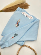 Peter Rabbit and Carrot Embroidered Sweatshirt – Floral Bunny Easter Crewneck