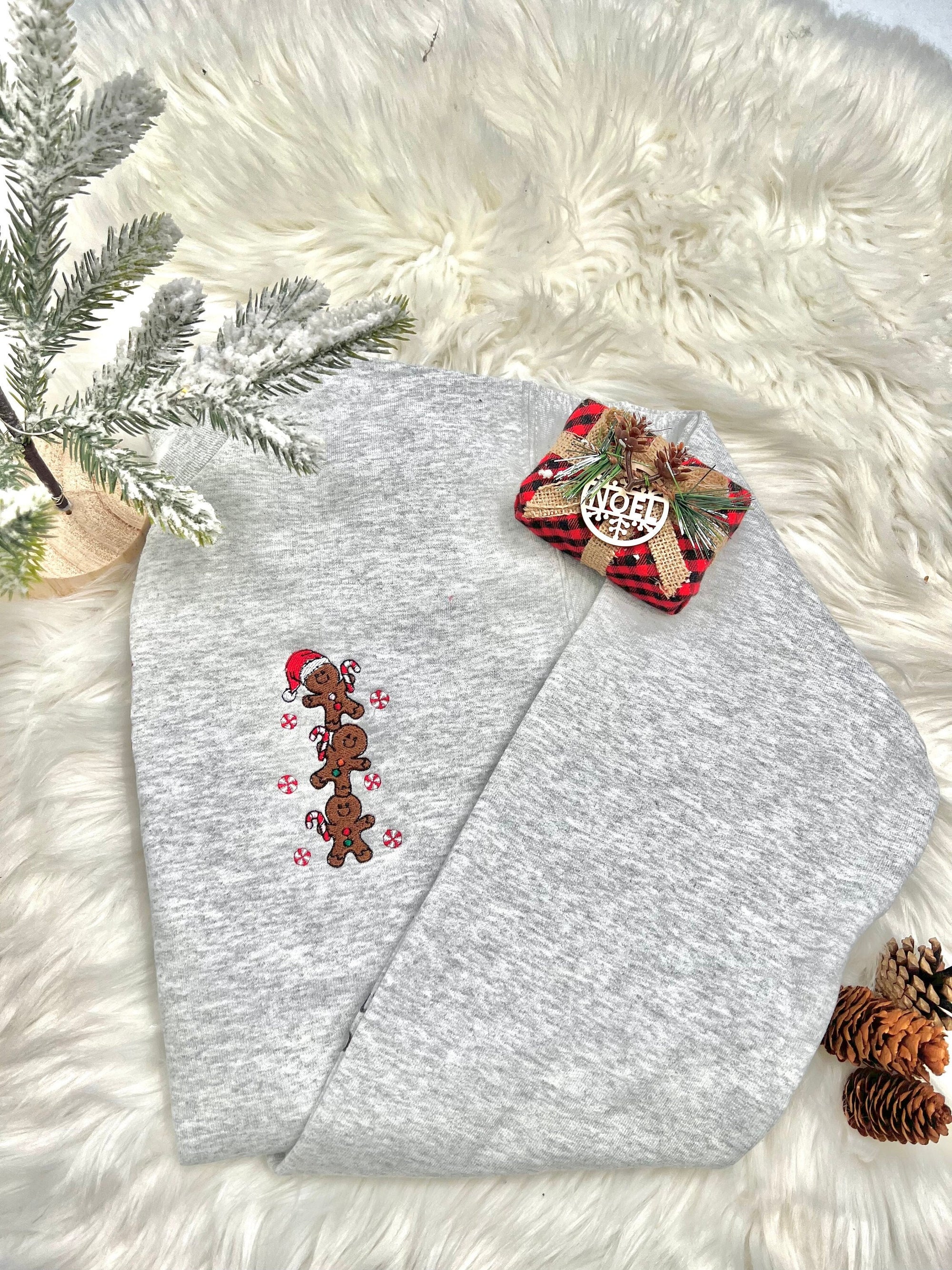 Gingerbread Cookie Sweatshirt - Embroidered Christmas Gift for Matching Holiday Cheer